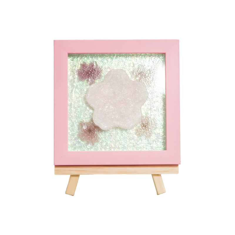 Gul träram Cherry Blossom Art Lamp-Yozakura Rain