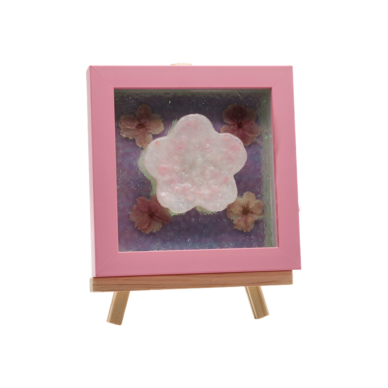 Bärnstensfärgad träram Water Ripple Cherry Blossom Art Lamp - Yozakura Rain