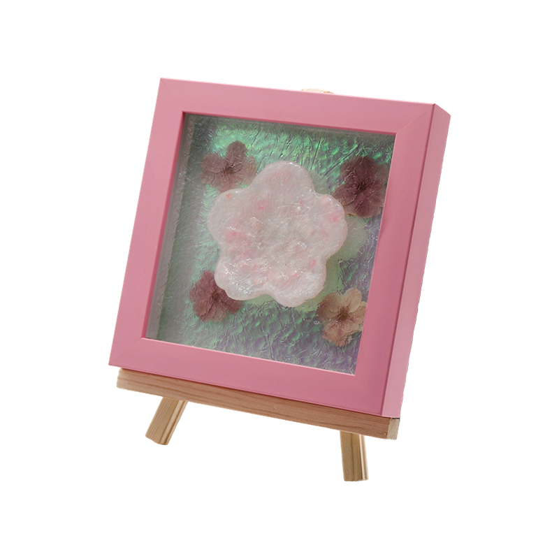 Bärnstensfärgad träram Water Ripple Cherry Blossom Art Lamp - Yozakura Rain