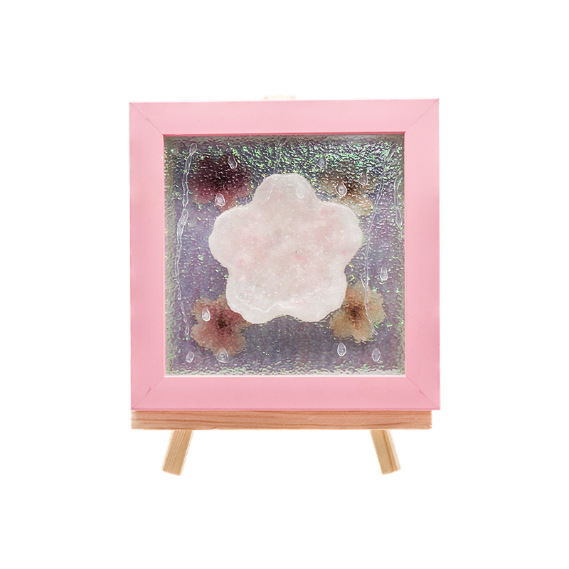 Gul träram Cherry Blossom Art Lamp-Yozakura Rain