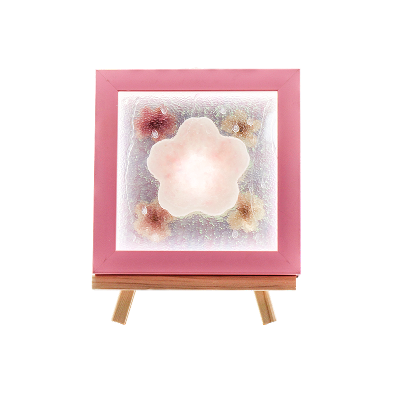 Gul träram Cherry Blossom Art Lamp-Yozakura Rain