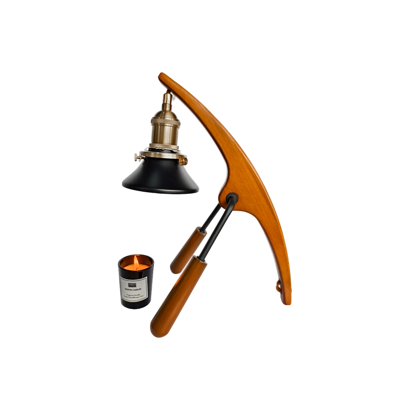 Ljusvärmare Lampa Med Böjd Trä Arm - Arc Glow